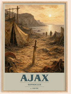 Ajax book cover book poster by Sophocles – framed literary art print