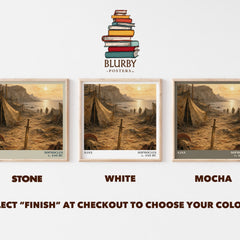 Ajax literary print framed by window – Stone, White and Mocha square prints side by side – choose your colour