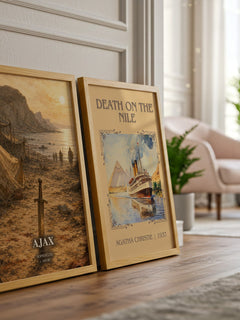 Ajax watercolour print framed by window – literary home decor