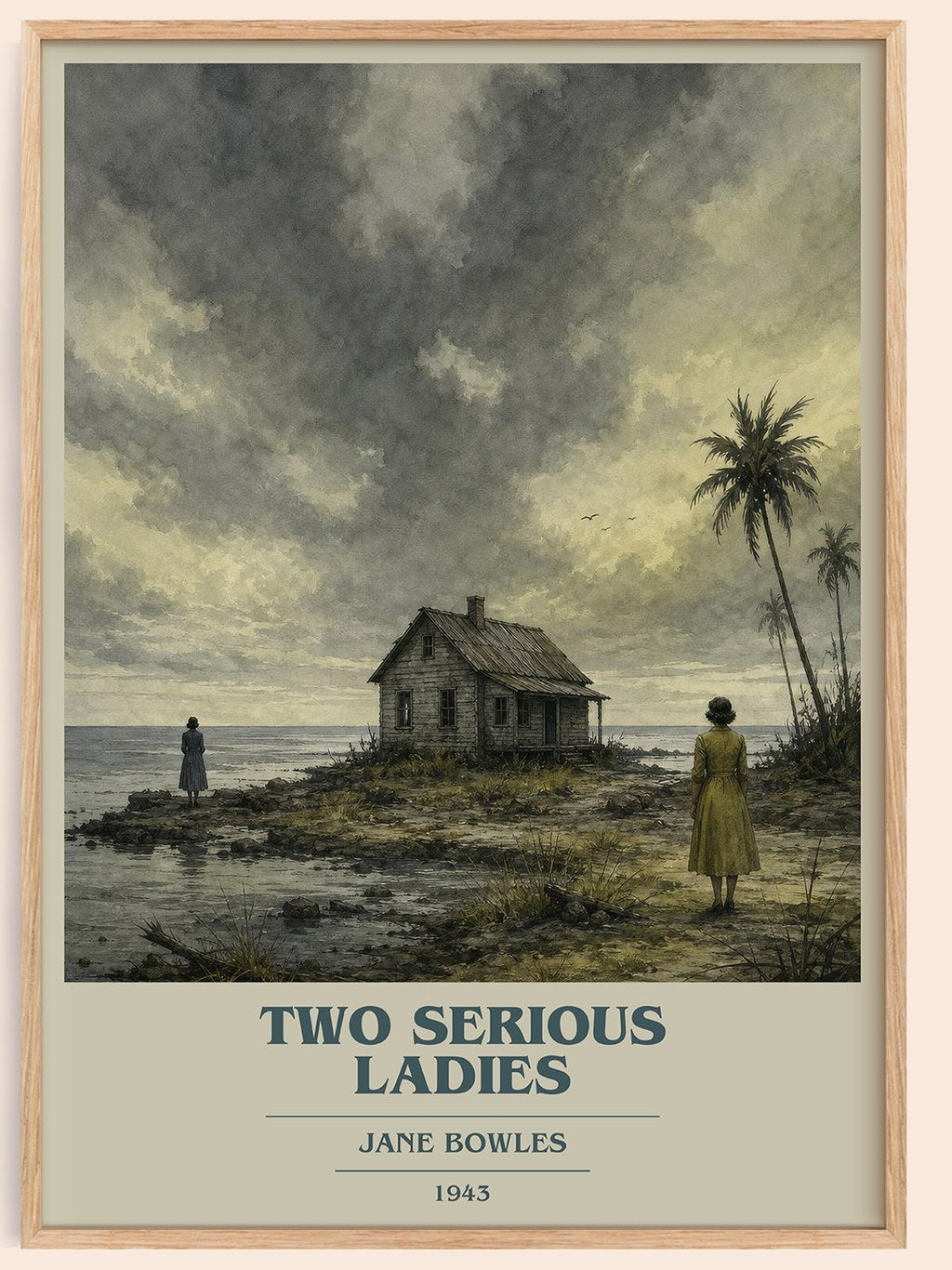 Two Serious Ladies book cover book poster by Jane Bowles – framed literary art print