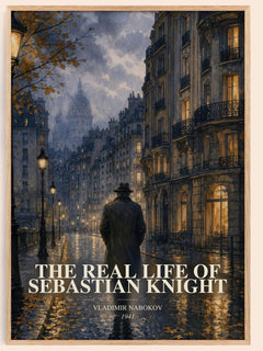 The Real Life of Sebastian Knight watercolour book poster by Vladimir Nabokov – framed literary art print
