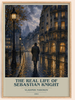 The Real Life of Sebastian Knight book cover book poster by Vladimir Nabokov – framed literary art print