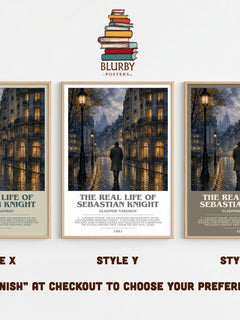 The Real Life of Sebastian Knight bookish print framed by window – literary home decor