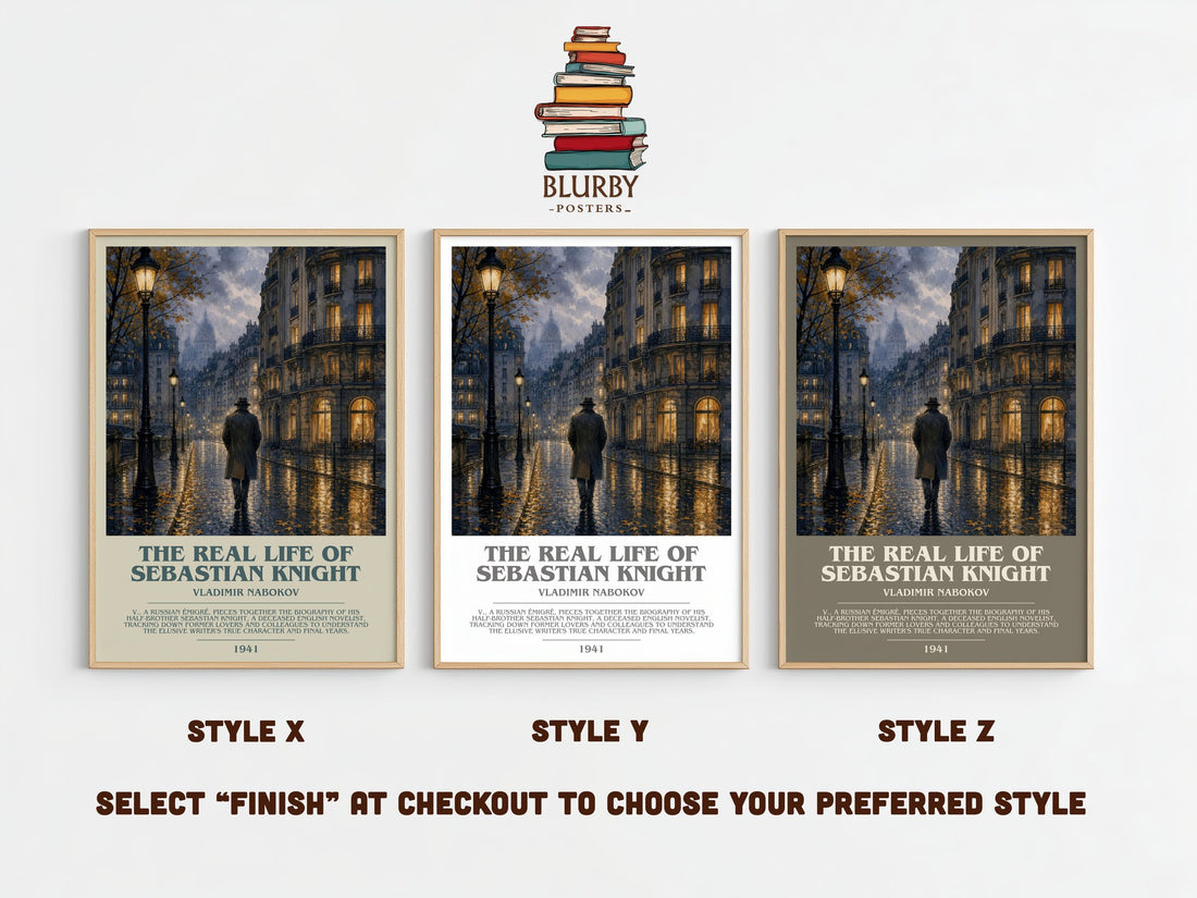 The Real Life of Sebastian Knight bookish print framed by window – literary home decor