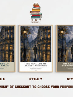 The Real Life of Sebastian Knight book cover print framed by window – literary home decor