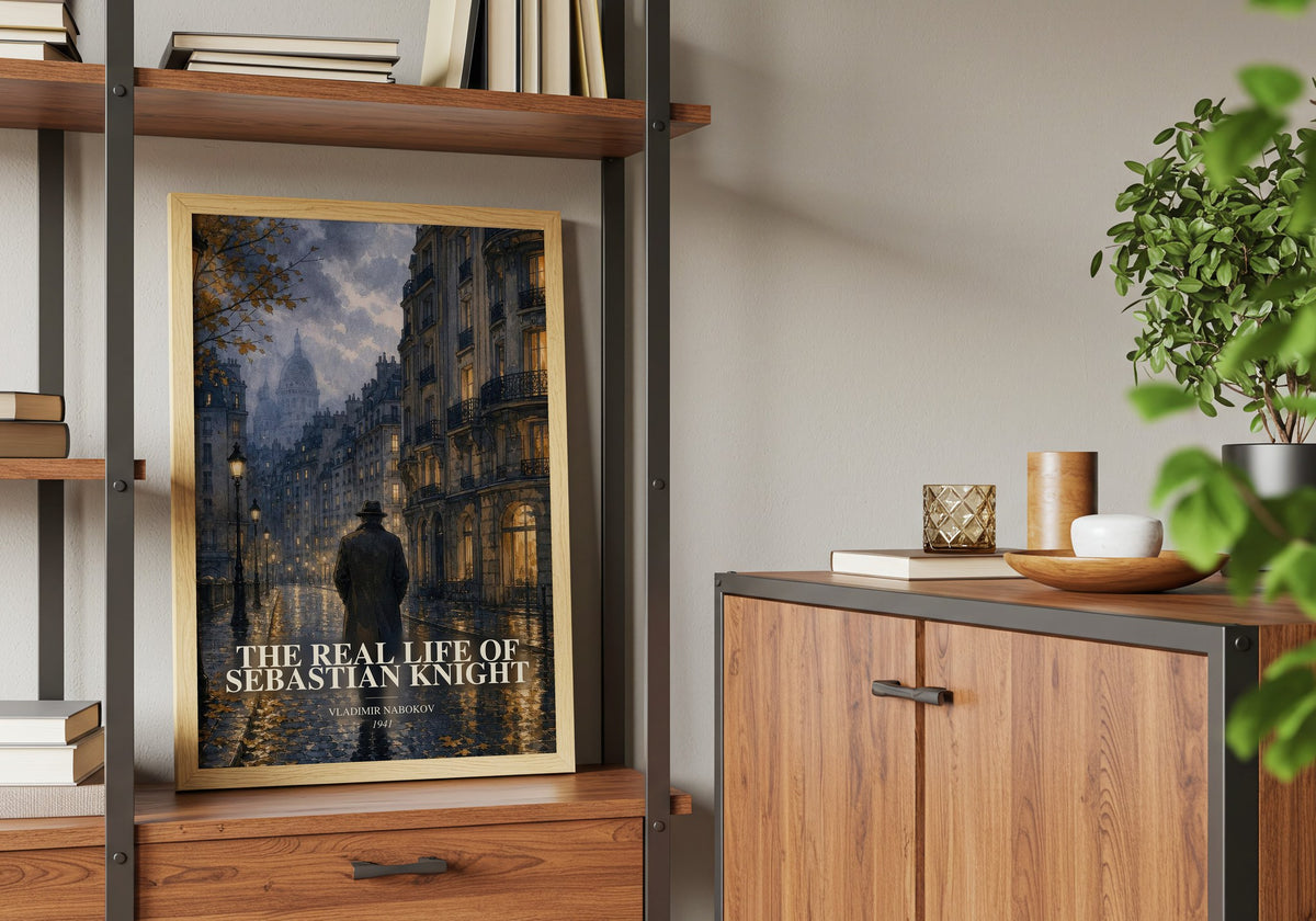 The Real Life of Sebastian Knight book watercolour illustration paper finish options – matte satin gloss