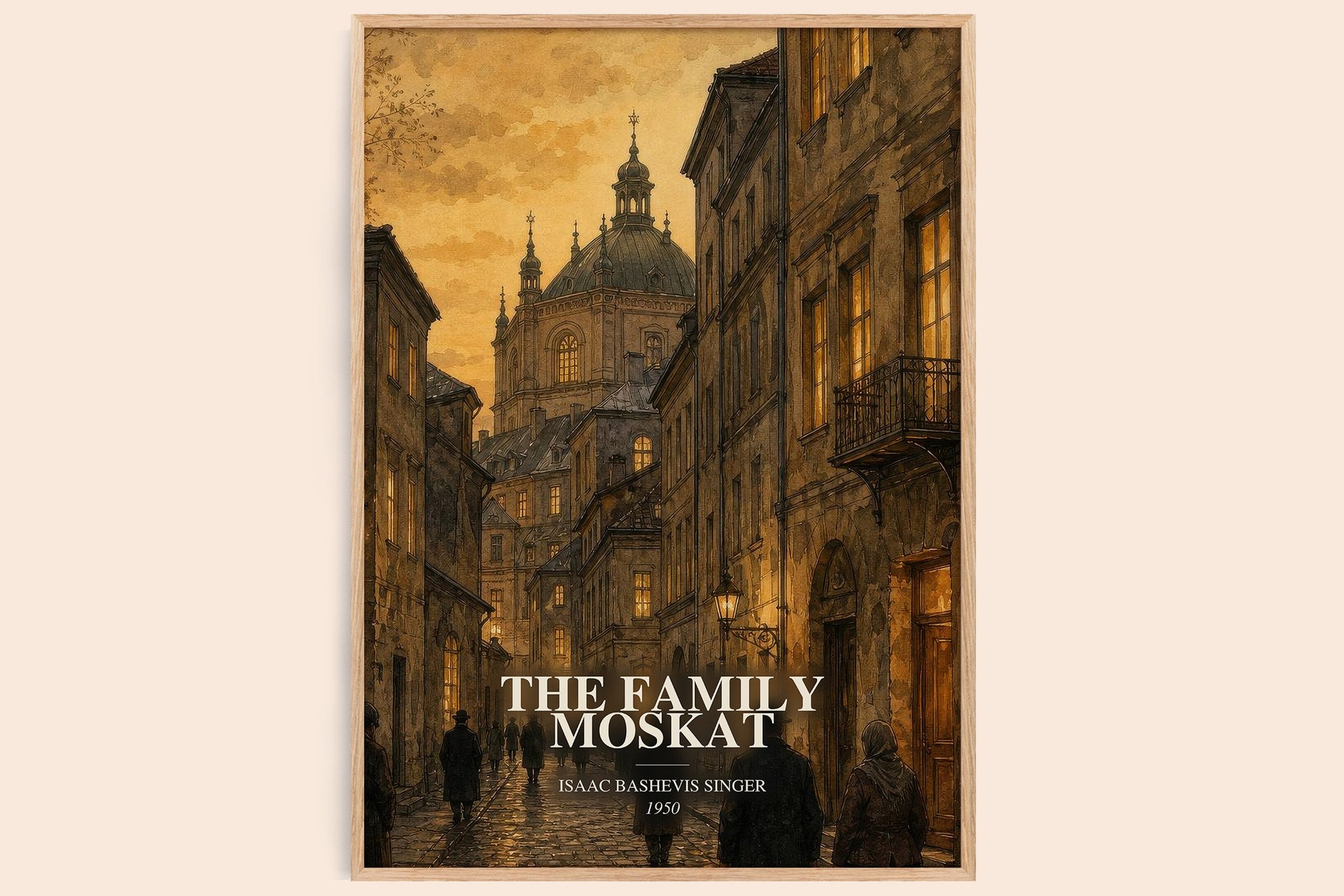 Family Moskat Book Watercolour Illustration by Isaac Bashevis Singer