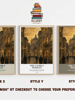 The Family Moskat book cover print in frame leaning in hallway – historical fiction wall art