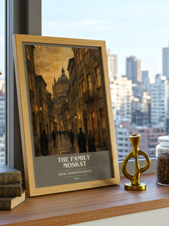 The Family Moskat book cover print framed by window – literary home decor