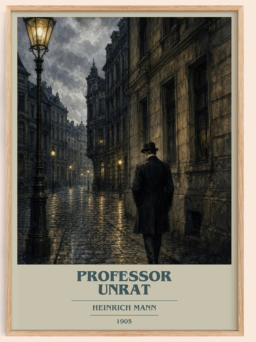 Professor Unrat book cover book poster by Heinrich Mann – framed literary art print