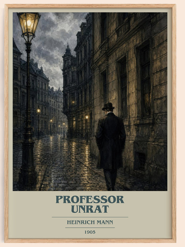 Professor Unrat book cover book poster by Heinrich Mann – framed literary art print