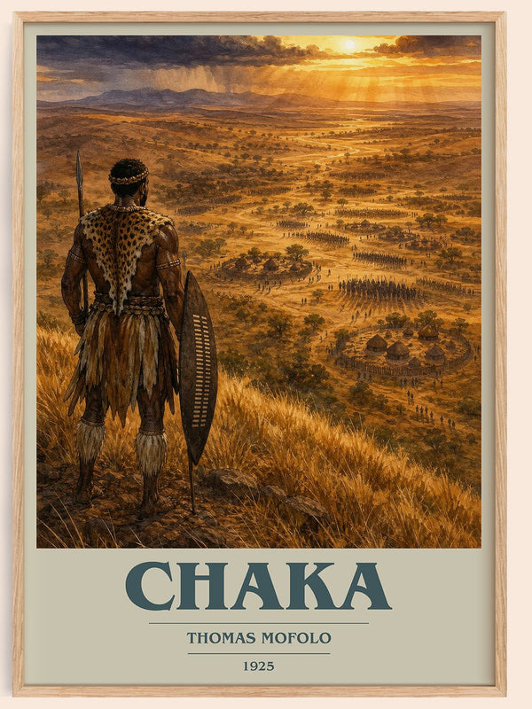 Chaka book cover book poster by Thomas Mofolo – framed literary art print