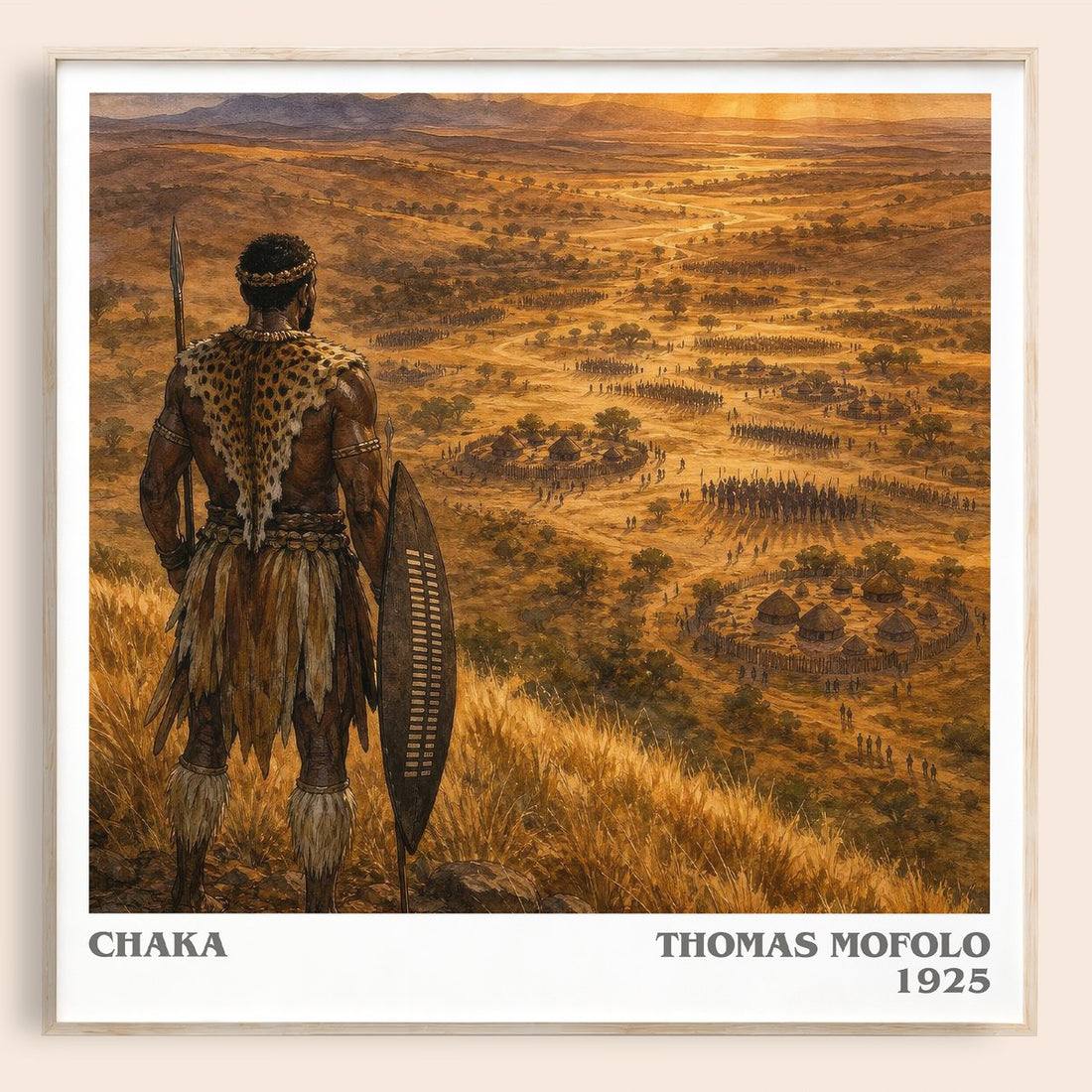 Chaka literary book poster by Thomas Mofolo – framed literary art print