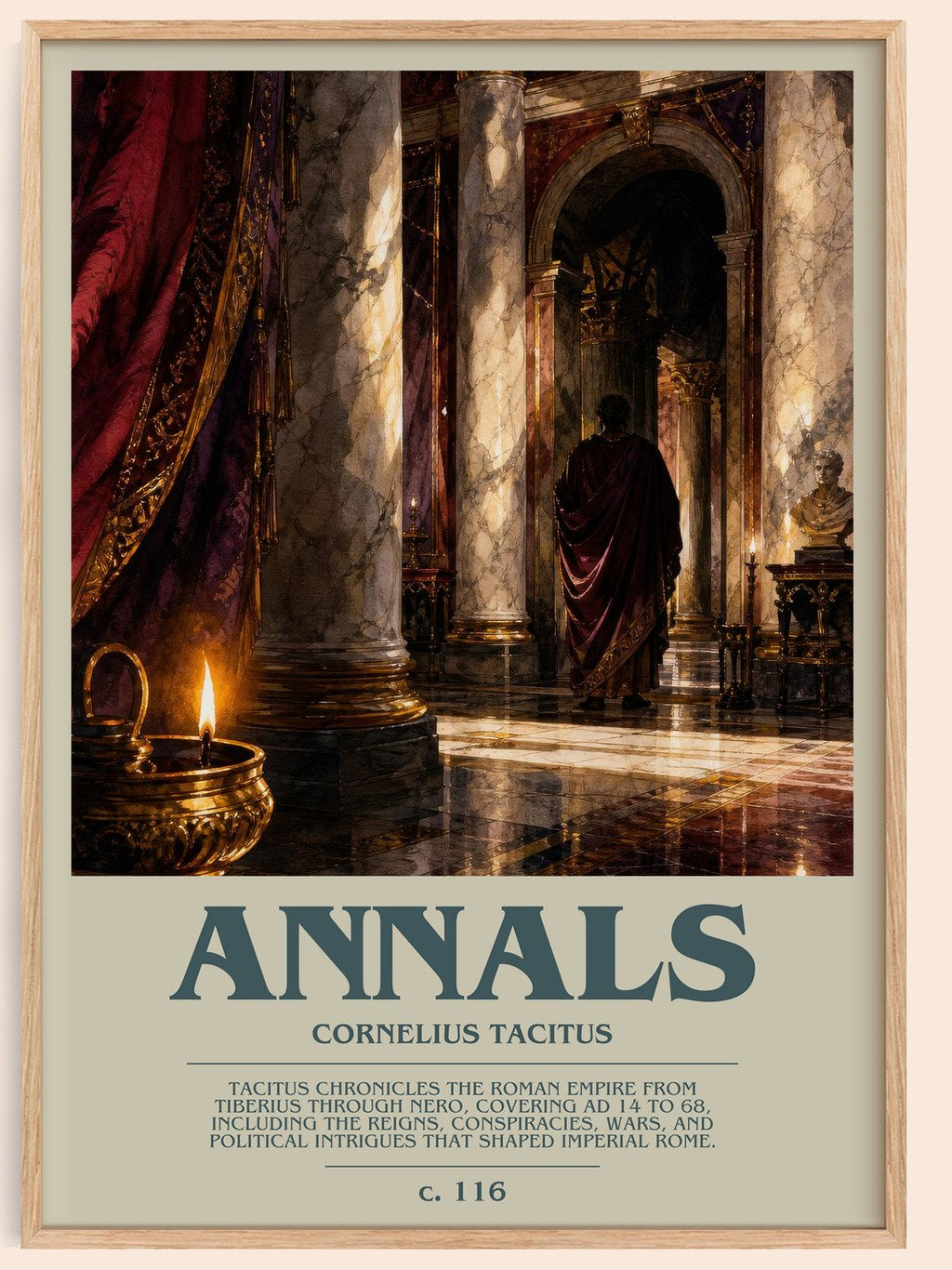 Annals bookish book poster by Cornelius Tacitus – framed literary art print