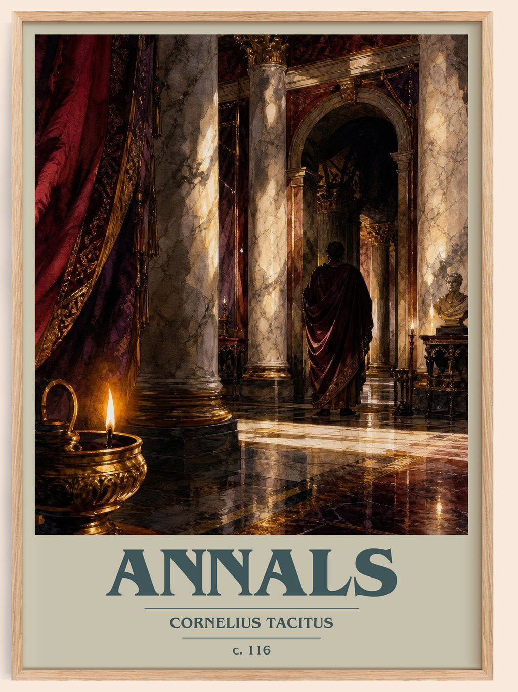 Annals book cover book poster by Cornelius Tacitus – framed literary art print
