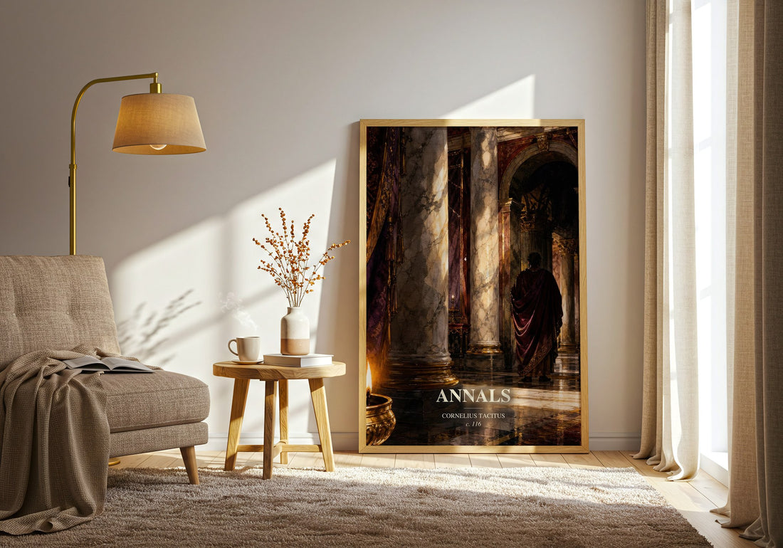 Annals watercolour print in frame leaning in hallway – non fiction wall art