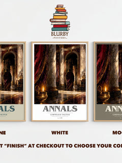 Annals book cover print framed by window – Stone, White and Mocha side by side – choose your colour