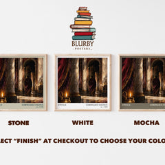 Annals literary print framed by window – Stone, White and Mocha square prints side by side – choose your colour