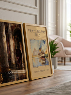 Annals watercolour print framed by window – literary home decor