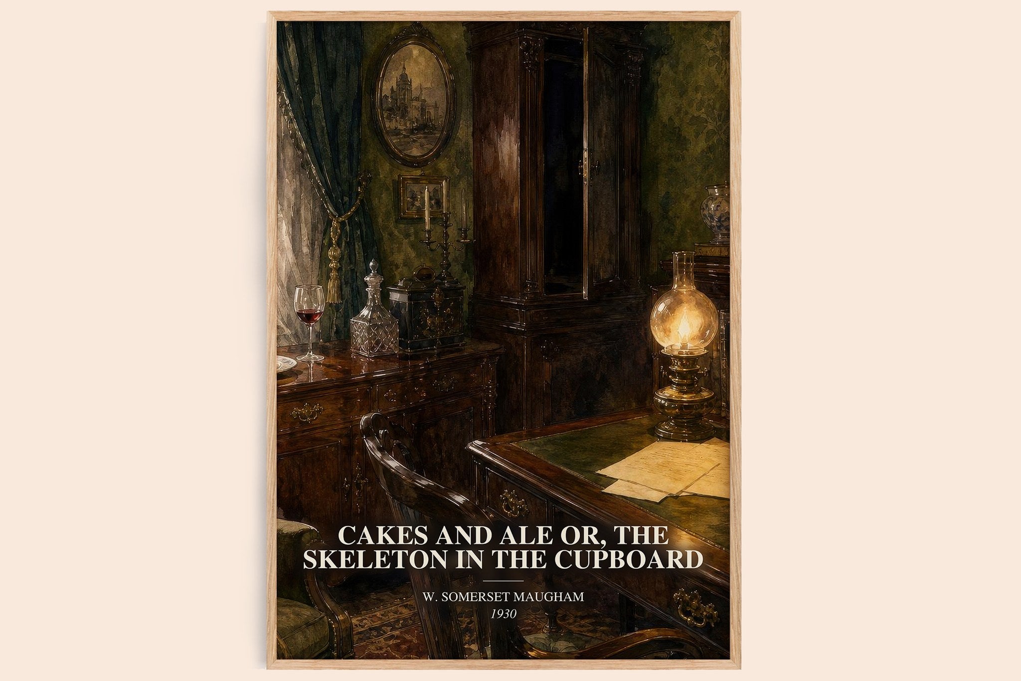 Cakes And Ale Or, The Skeleton In The Cupboard Book Watercolour Illustration by W. Somerset Maugham