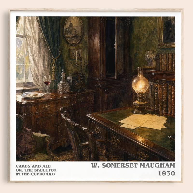 Cakes And Ale Or, The Skeleton In The Cupboard literary book poster by W. Somerset Maugham – framed literary art print