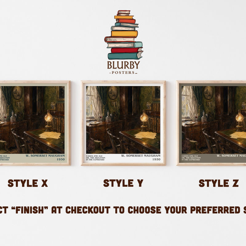 Cakes And Ale Or, The Skeleton In The Cupboard literary print in frame leaning in hallway – satire wall art