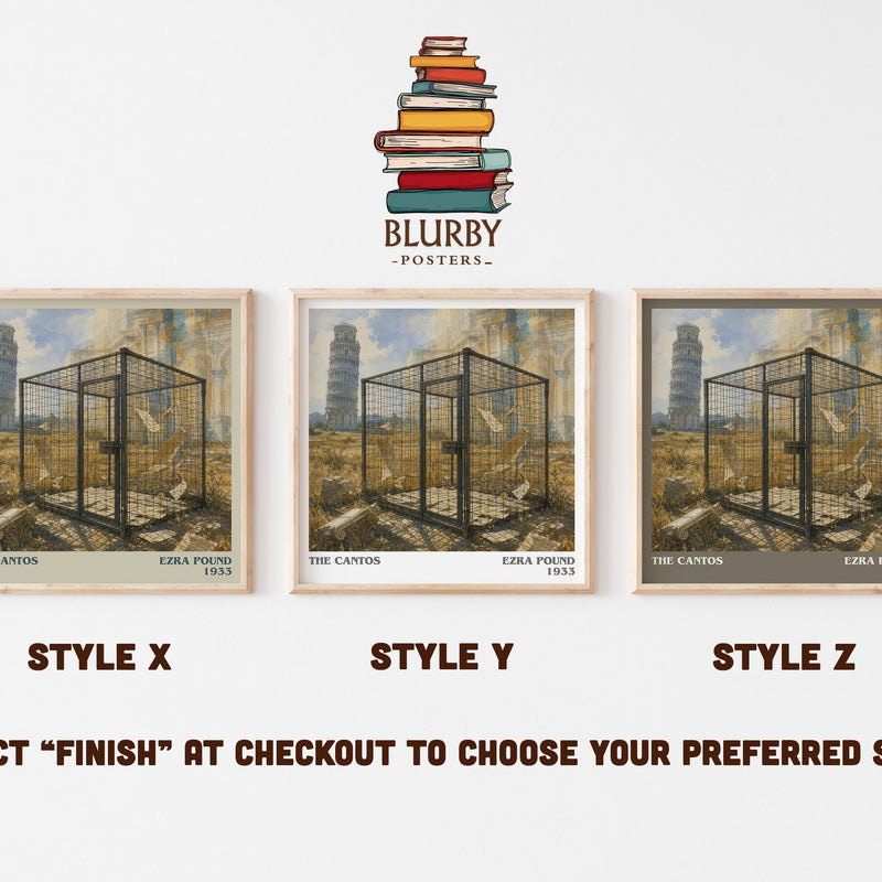 The Cantos literary print in frame leaning in hallway – poetry wall art