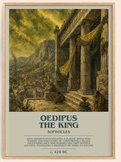 Oedipus the King bookish book poster by Sophocles – framed literary art print