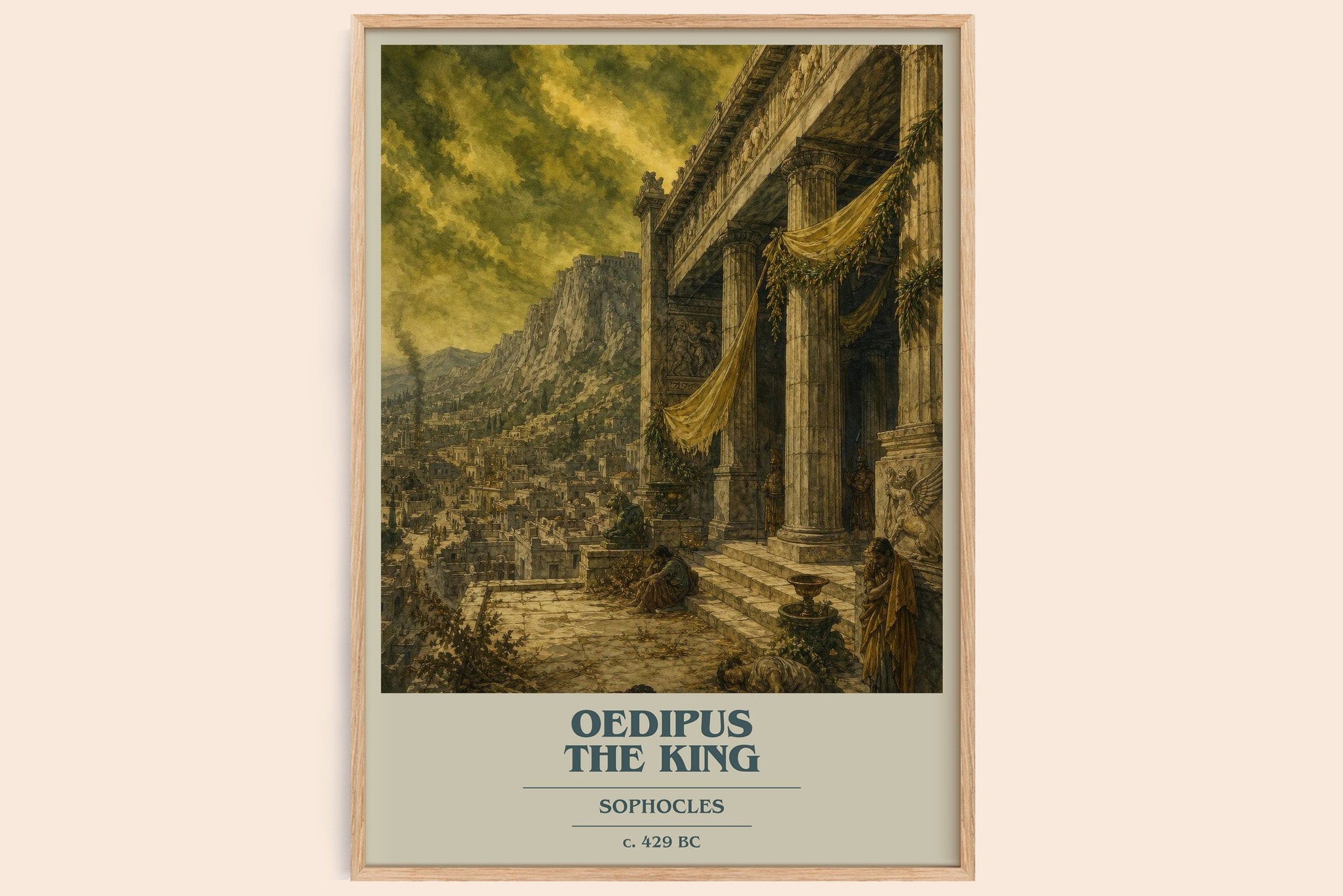 Oedipus the King Book Cover Poster by Sophocles