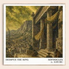 Oedipus the King literary book poster by Sophocles – framed literary art print
