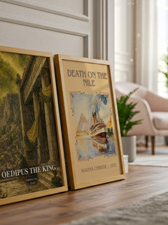 Oedipus the King watercolour print framed by window – literary home decor
