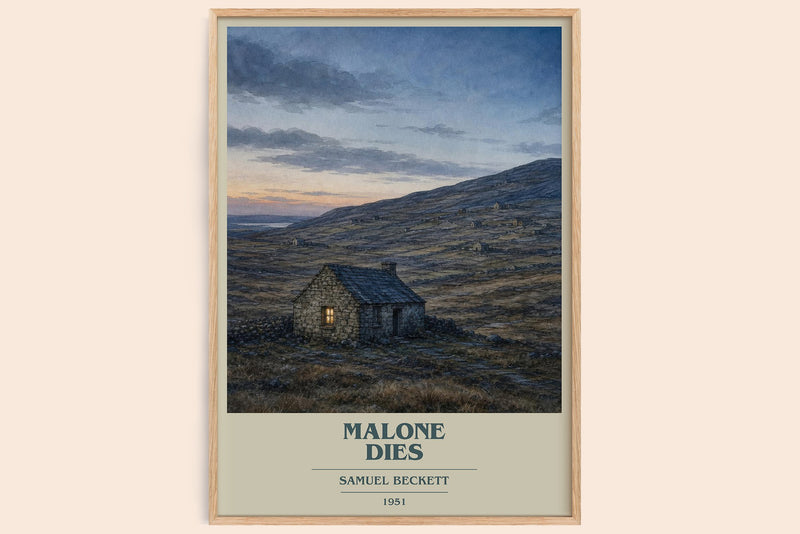 Malone Dies Book Cover Poster by Samuel Beckett (Modern Minimalist style)