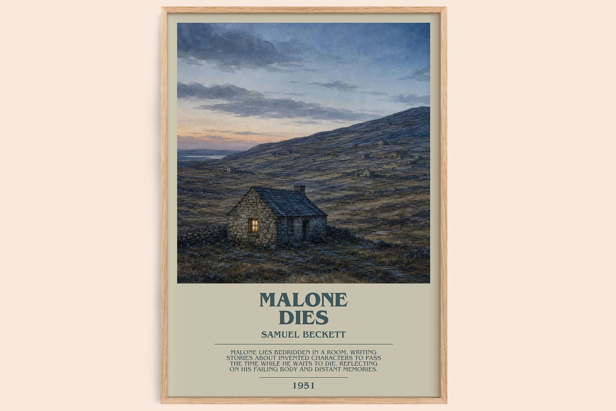 Malone Dies Bookish Wall Art by Samuel Beckett