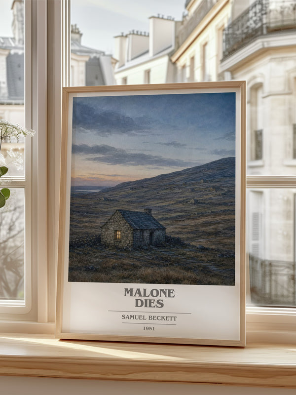 Malone Dies book cover poster colour and style options – Samuel Beckett book art