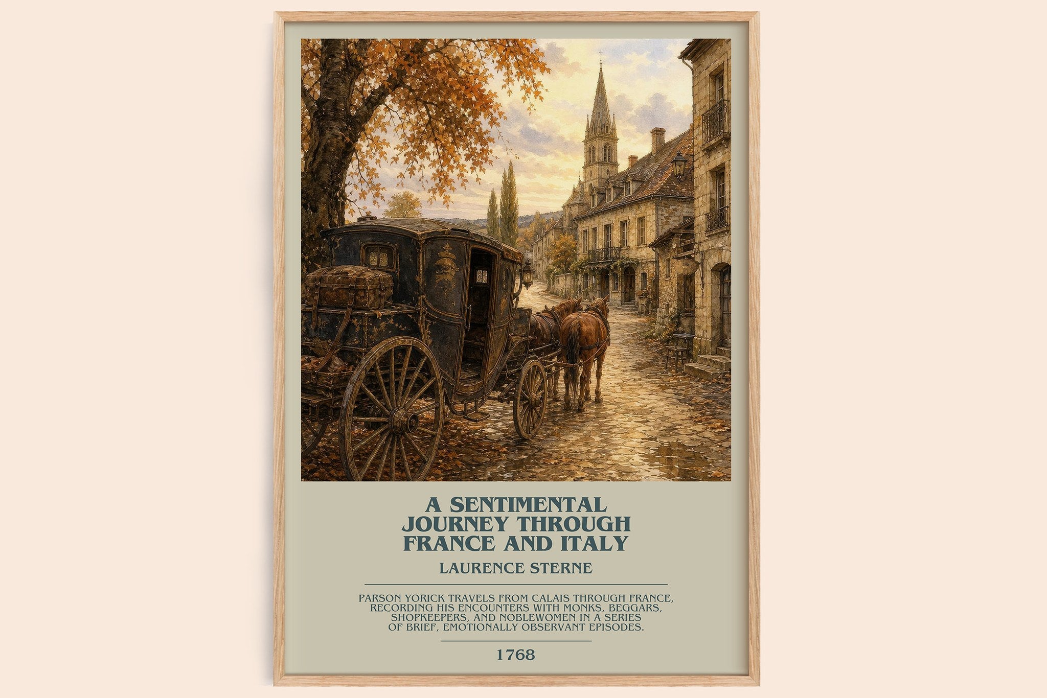 Sentimental Journey Through France and Italy Bookish Wall Art by Laurence Sterne