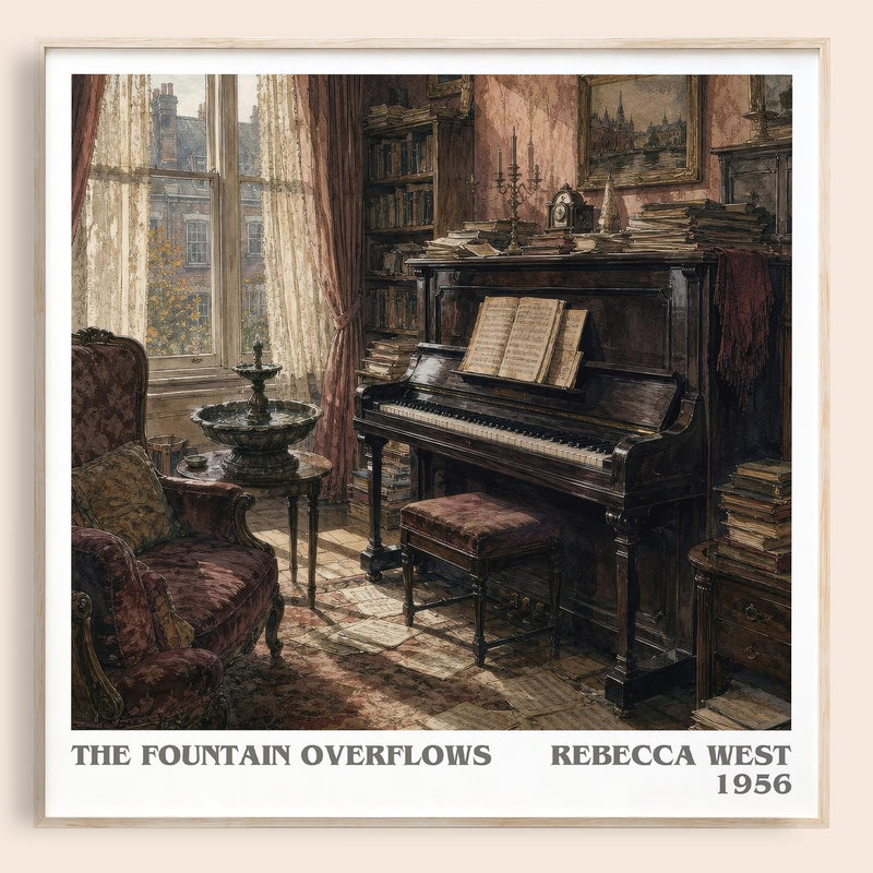 The Fountain Overflows literary book poster by Rebecca West – framed literary art print
