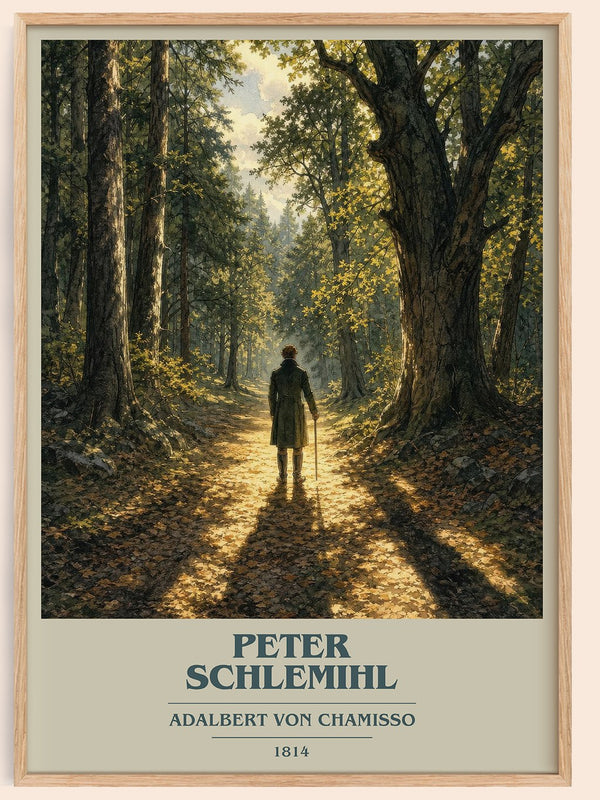 Peter Schlemihl book cover book poster by Adalbert von Chamisso – framed literary art print