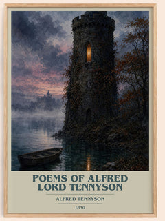Poems of Alfred Lord Tennyson book cover book poster by Alfred Tennyson – framed literary art print