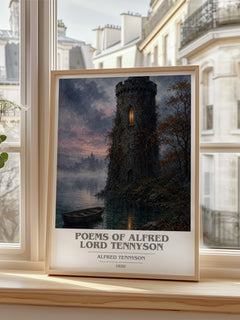 Poems of Alfred Lord Tennyson book cover poster colour and style options – Alfred Tennyson book art