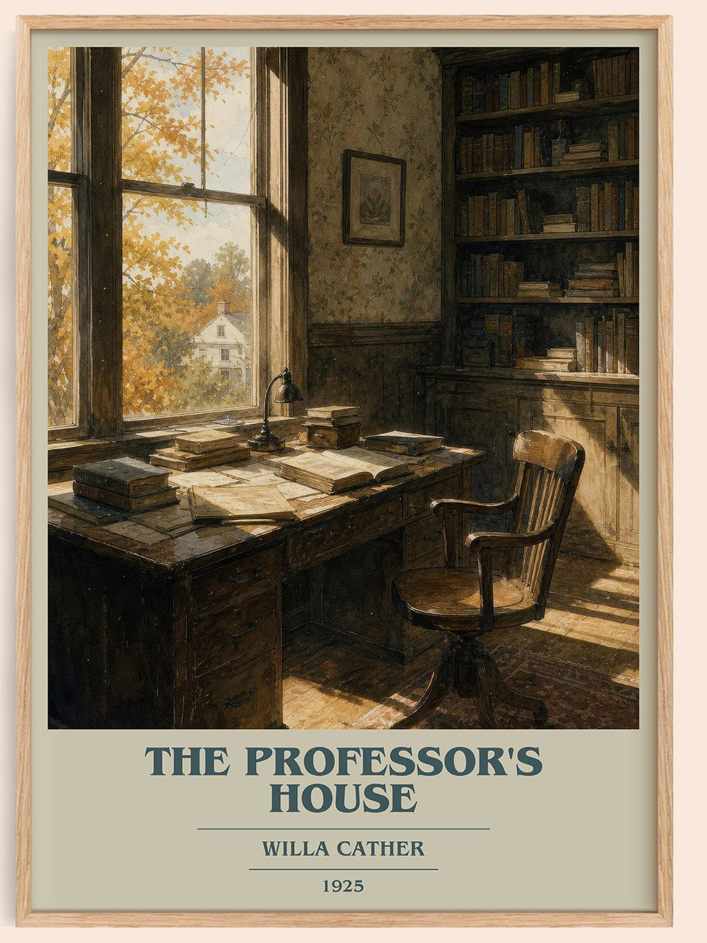 The Professor's House book cover book poster by Willa Cather – framed literary art print