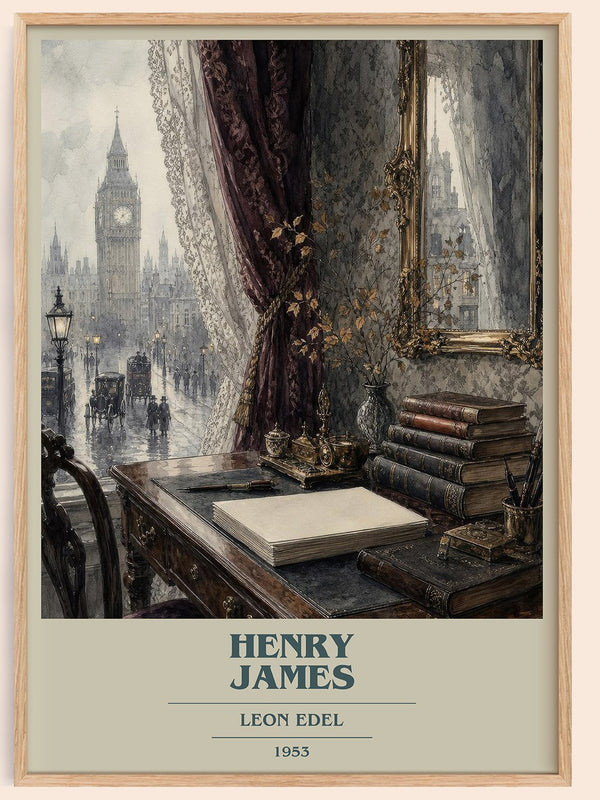 Henry James book cover book poster by Leon Edel – framed literary art print