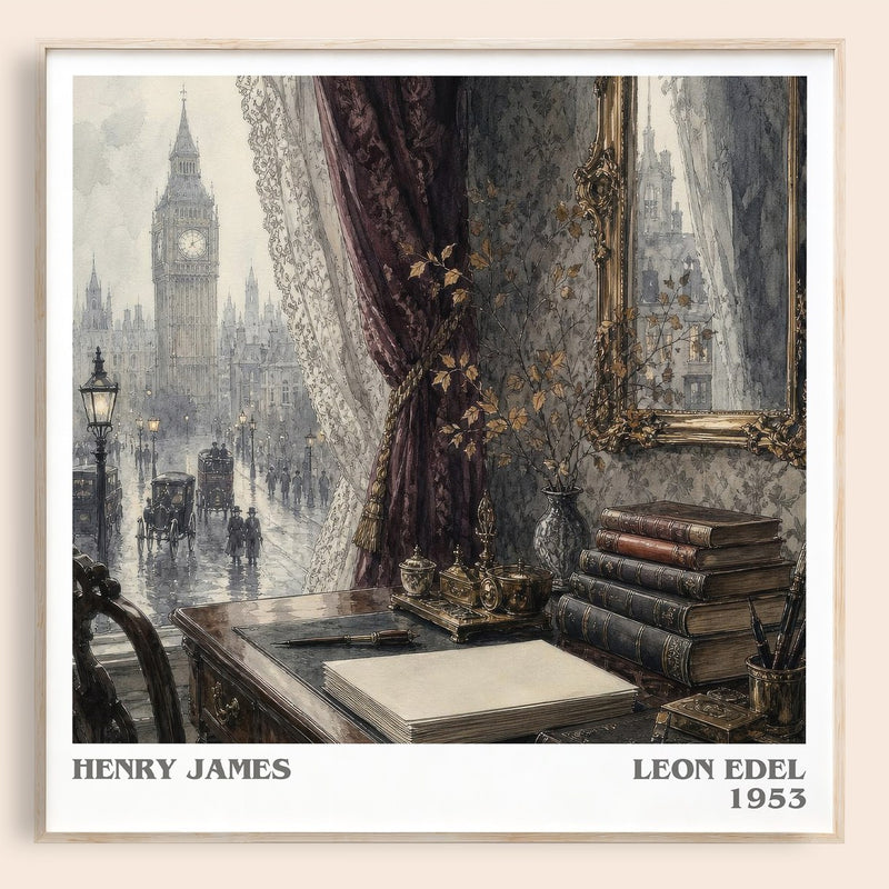 Henry James literary book poster by Leon Edel – framed literary art print