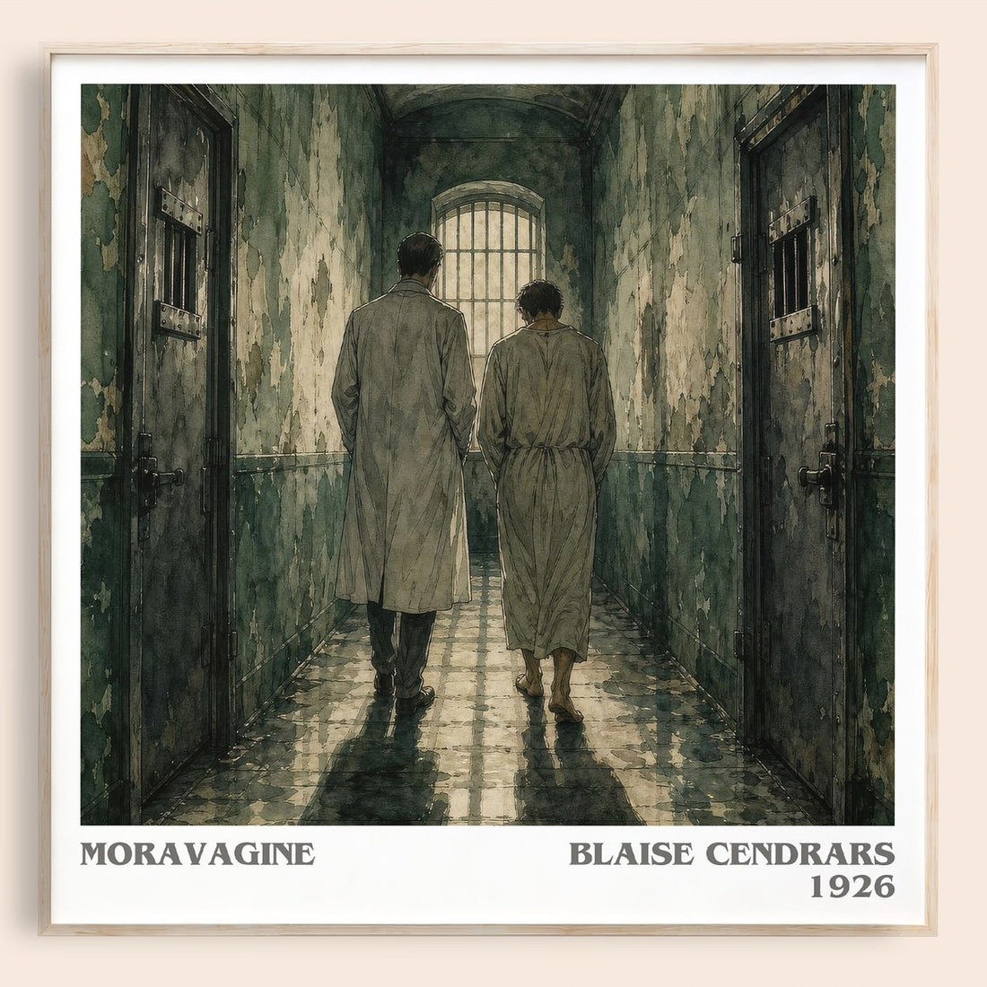 Moravagine literary book poster by Blaise Cendrars – framed literary art print