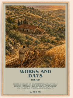Works and Days bookish book poster by Hesiod – framed literary art print