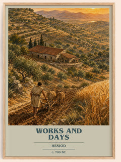 Works and Days book cover book poster by Hesiod – framed literary art print