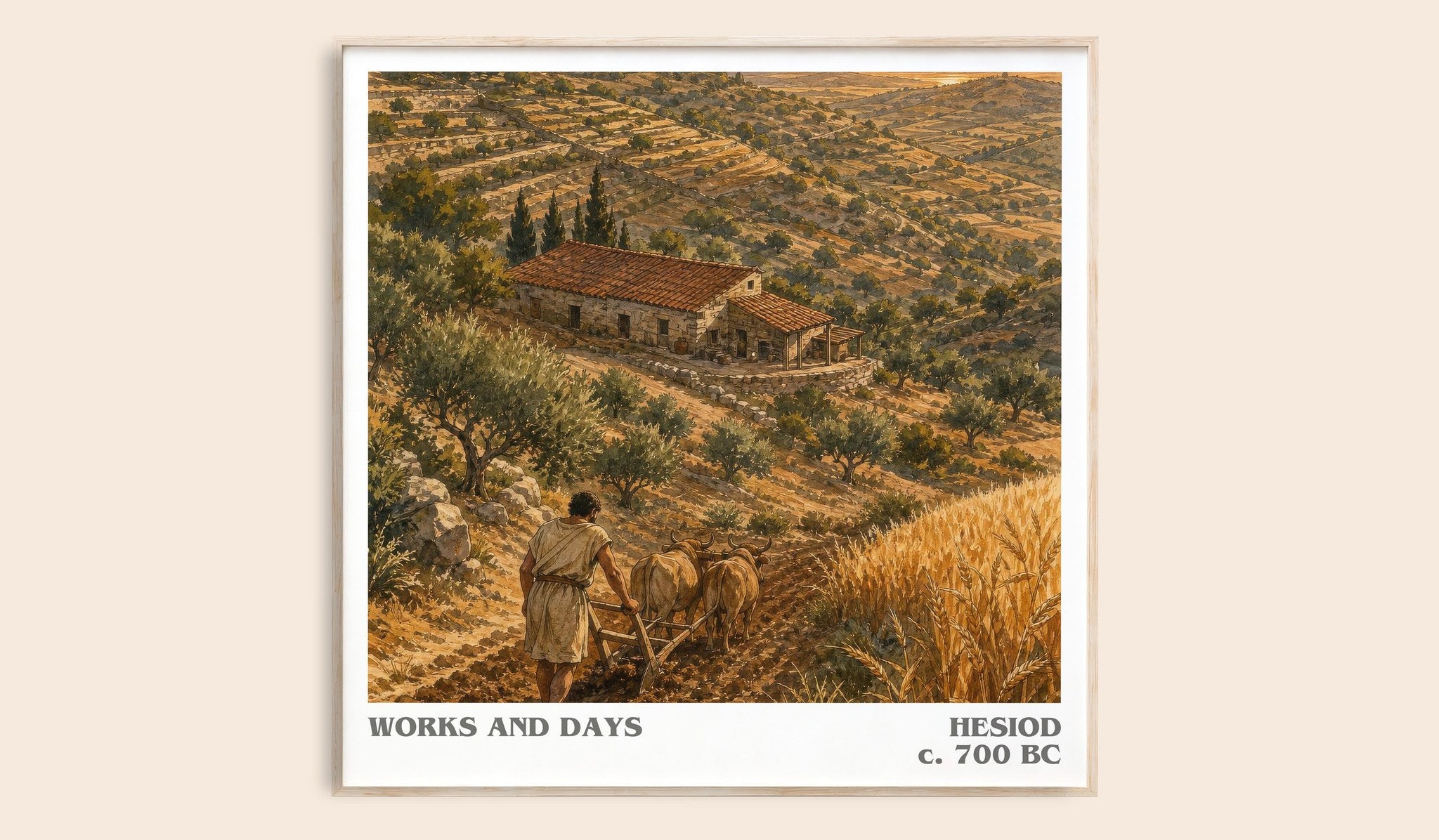 Works and Days Literary Art Print by Hesiod