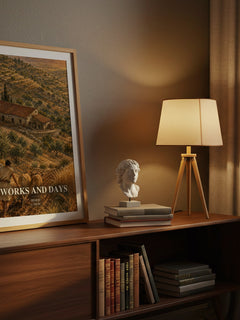 Works and Days watercolour print on bookshelf – Hesiod fan gift