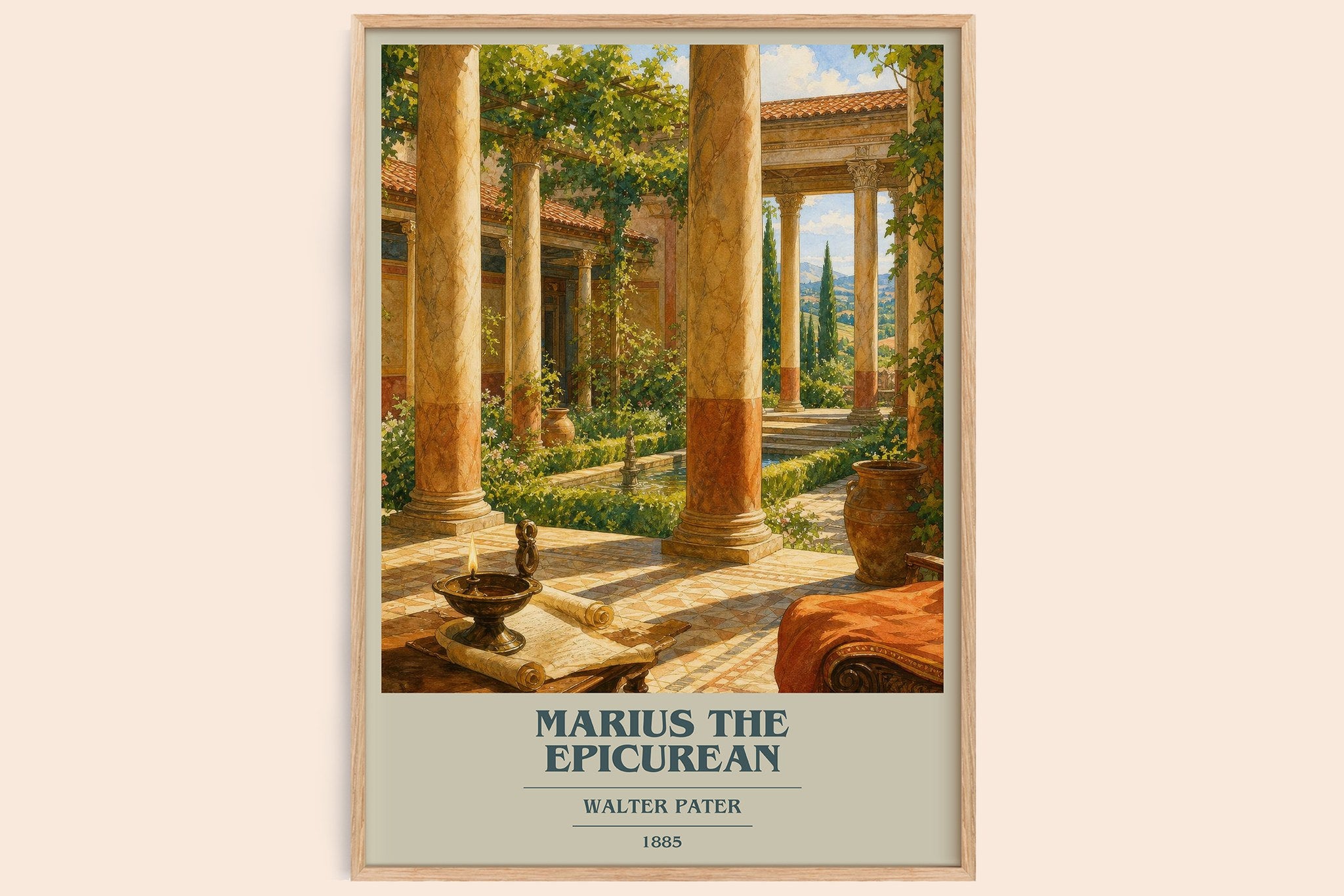 Marius the Epicurean Book Cover Poster by Walter Pater