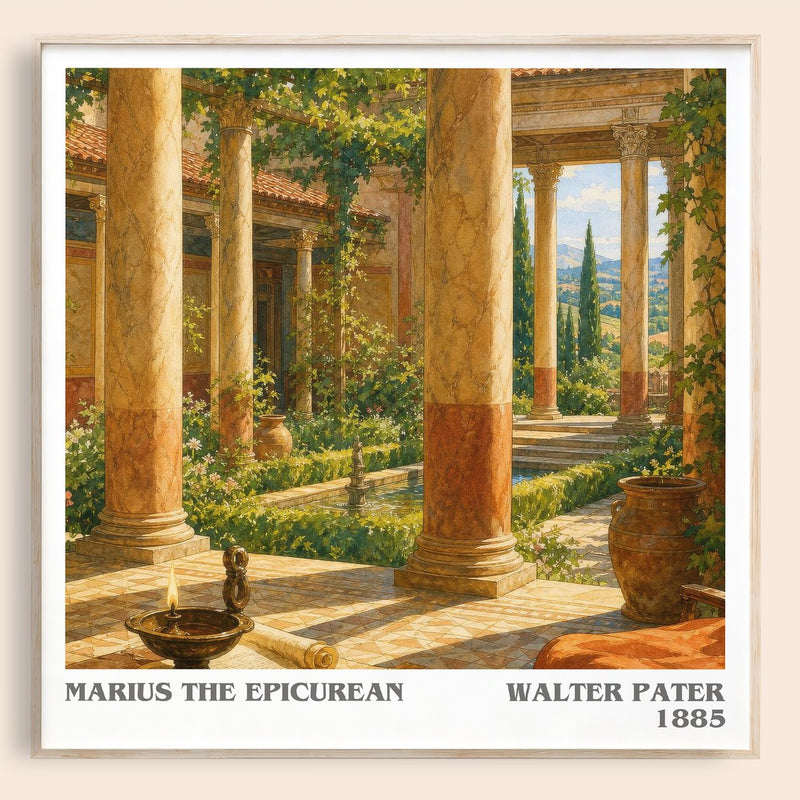 Marius the Epicurean literary book poster by Walter Pater – framed literary art print