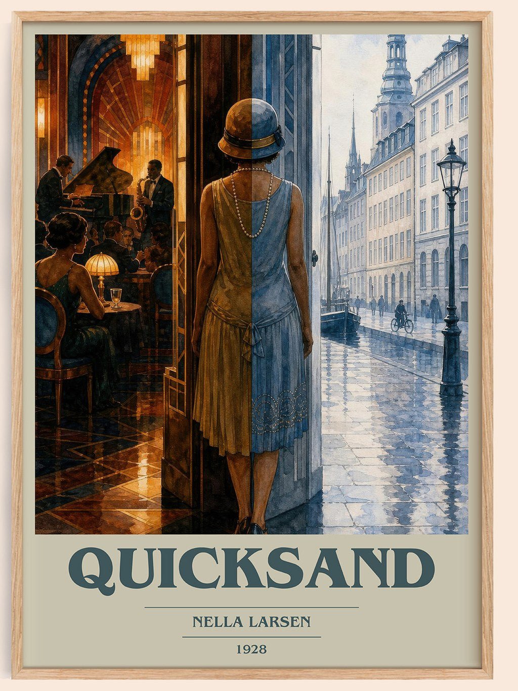 Quicksand book cover book poster by Nella Larsen – framed literary art print